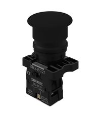 Foto do produto BOTAO COGUMELO PRETO - PLASTICO SEM TRAVA - MODELO: XB2-EC21 - 1NA