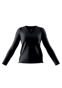 blusa decote V manga comprida preto - promo