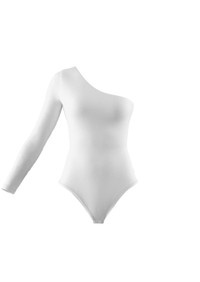 Body decote manga unica sem revel manga comprida branco - promo