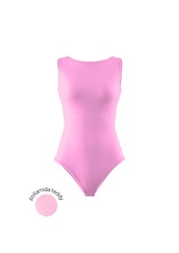 Body decote canoa sem manga teddy rosa promo