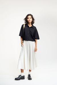 BERMUDA LONGA PREGAS - OFF WHITE
