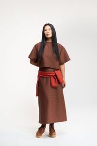 SAIA MIDI TEXTURA - MARROM
