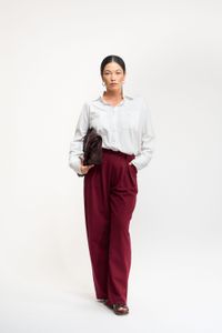 CALÇA RETA ALFAIATARIA  - BORDO