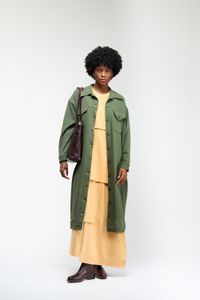 VESTIDO JAQUETA MALHA SARJADA - VERDE