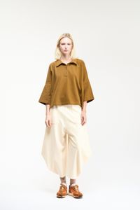 CALÇA CIRCULO MALHA SARJADA - CREME