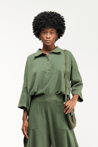 CAMISA POLO MAXI MALHA SARJADA - VERDE
