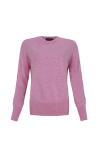 BLUSA GOLA CARECA CASHMERE ROSA AZALEIA