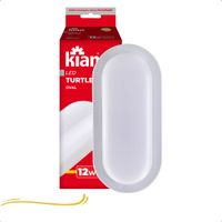 Foto do produto Luminária Led Tartaruga Branca Oval 12W 3000K Branca Quente Bivolt