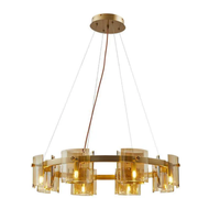 Foto do produto Pendente Bouze Cin 80cm Dourado e Âmbar - Nordecor 2536