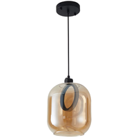 Foto do produto Pendente LED Ruzo 7W 3000K Bivolt Vidro Âmbar e Preto - Nordecor 2793