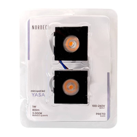 Foto do produto Spot de Embutir LED Yasa Quadrado 1W 3000K Bivolt Preto com 2 unidades - Nordecor 6330