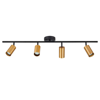 Foto do produto Spot de Sobrepor Trilho Kalla 4 Dicróica GU10 MR16 Par16 Dourado e Preto - Nordecor 2439