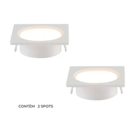 Foto do produto Kit com 2 Spot de Embutir LED Alua Quadrado 2W 3000K Bivolt Branco - Nordecor 6637