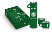 Foto do produto Garrafa Brasfoot Com 3 Canecas Palmeiras 420 Ml Cod. 16631