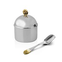 Foto do produto Açucareiro com Colher Nocc Detalhes Ouro 24K Riva