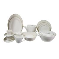 Foto do produto Aparelho de Jantar Imperial Porcelana C/ Filete Dourado - 50 Peças