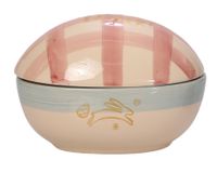 Foto do produto Bowl com Tampa Rosa Xadrez em Cerâmica - Páscoa