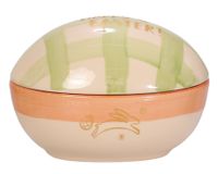 Foto do produto Bowl com Tampa Verde Xadrez em Cerâmica - Páscoa