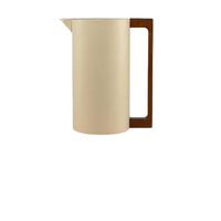 Foto do produto Garrafa Térmica Inox - Bege - Alça Madeira - 1l