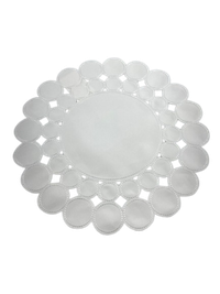 Foto do produto Jogo Americano Sfere Branco C/ Bordado Branco 40cm Redondo