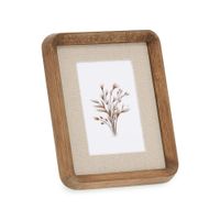 Foto do produto Porta-Retratos em Madeira, Linho e Vidro - 10x15