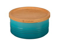 Foto do produto Pote com Tampa de Madeira 420ml - Azul Caribe - Le Creuset