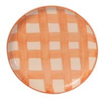Foto do produto Prato de Sobremesa Xadrez - Laranja