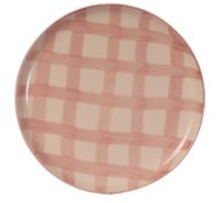 Foto do produto Prato Raso Xadrez - Rosa