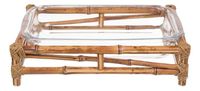 Foto do produto Travessa de Vidro com Suporte em Bambu Natural - G