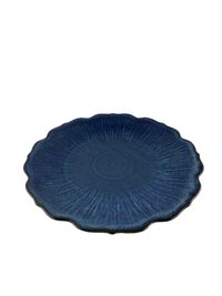 Foto do produto Travessa Redonda Cerâmica Flor Azul - 32cm