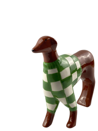 Foto do produto Escultura Galgo Italiano Suéter Verde - 19cm