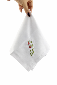 Foto do produto Guardanapo de Tecido Bordado - Red Flower