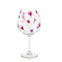 Foto do produto Taça de Cristal - Feathers - Rosa e Lilás