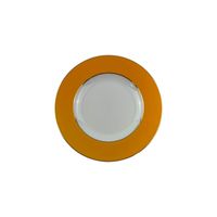 Foto do produto Prato de Sobremesa em Porcelana Strip com  Platina - Laranja 