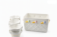 Foto do produto Pote  para Sorvete em Cerâmica Sweet Cream - com 6 Bowls