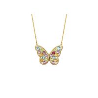 Foto do produto Colar Borboleta Colorida Ouro 18k