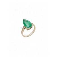 Foto do produto Anel Solitário Esmeralda Ouro 18k