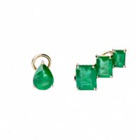 Foto do produto Brinco Assimétrico Esmeralda Ouro 18k
