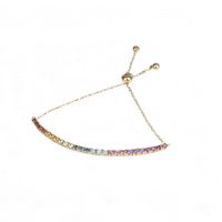 Foto do produto Pulseira meia riviera pedras coloridas ouro 18k