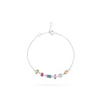 Foto do produto Pulseira 6 pedras Prata de Lei
