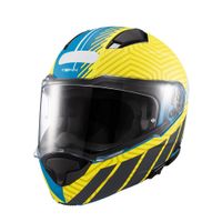 Foto do produto Capacete Texx Escamotiavel Kratos Cyber Azul Verde Fosco 