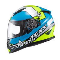Foto do produto Capacete Texx Fechado Wing Superstar  Azul verde branco 