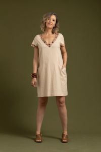 Vestido Heliane Curto - Manteiga