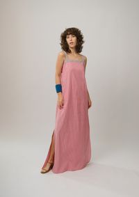 Vestido Ariadne Longo - Listra Rosa