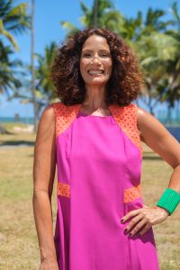 Vestido Vanessa Midi - Fúcsia / Laranja