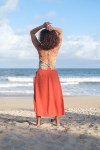 Saia Marília Midi - Abóbora