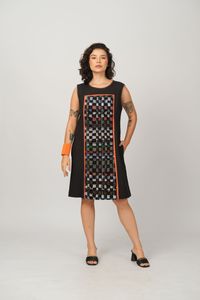 Vestido Vitória Trama Sustentável Artesanal - Preto