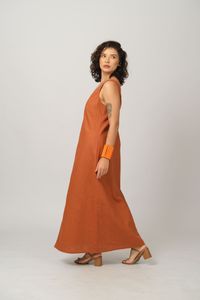 Vestido Ana Rita Midi - Telha