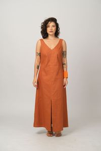 Vestido Ana Rita Midi - Telha