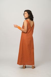 Vestido Ana Rita Midi - Telha